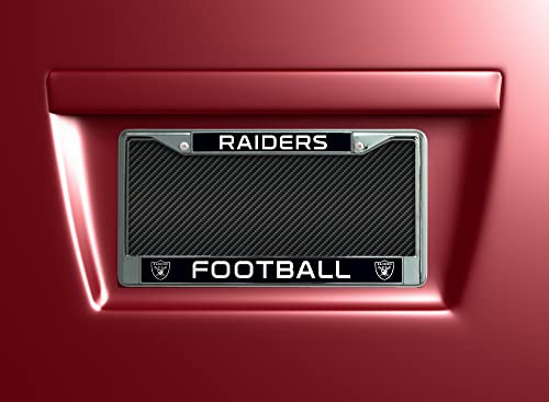Rico Industries NFL Las Vegas Raiders Unisex Standard Chrome License Plate Frame, Silver, 6 x 12.25-inches by Rico Industries - Used condition - Image 2