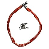 Candado Bicicleta y Moto antirrobo con 2 Llaves de Seguridad Candado anticorte, Resistente e Impermeable Cadena de Seguridad para Casco, Puertas y vayas de Exterior. 85 cm