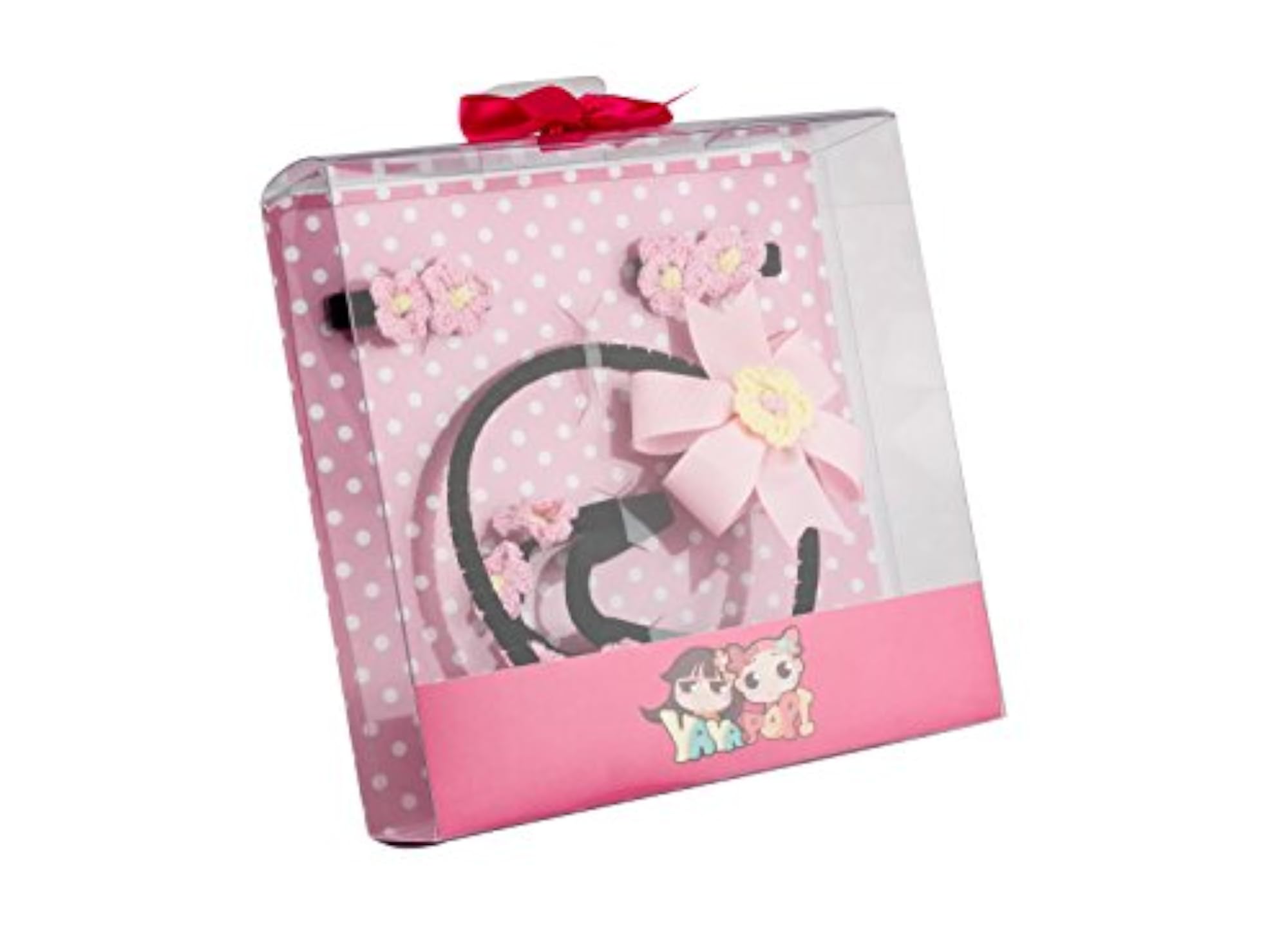 Pink Kitty Hair Bow and Headband Gift Set, Set of 4