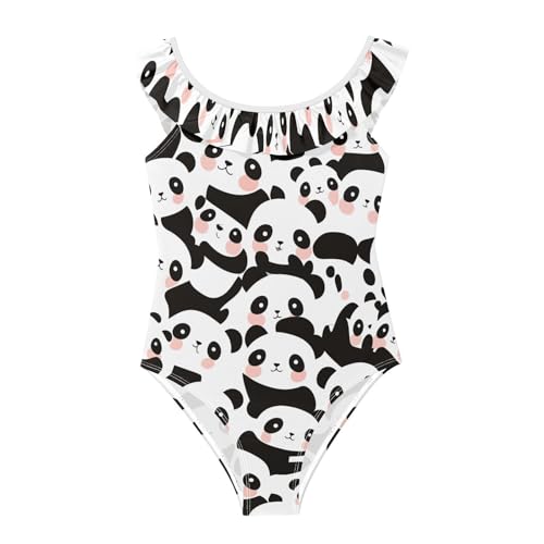 Traje de baño para niñas antirozaduras ligero de pandas para piscina de 3 a 6 años