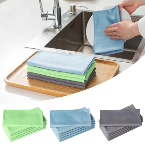 6 Pack Kitchen Towels Set, 15"X15" Quick-Drying Cotton Dishcloths (Blue) - image 6
