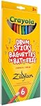Zildjian Crayola Kids Drumsticks 6 Pack with Pad