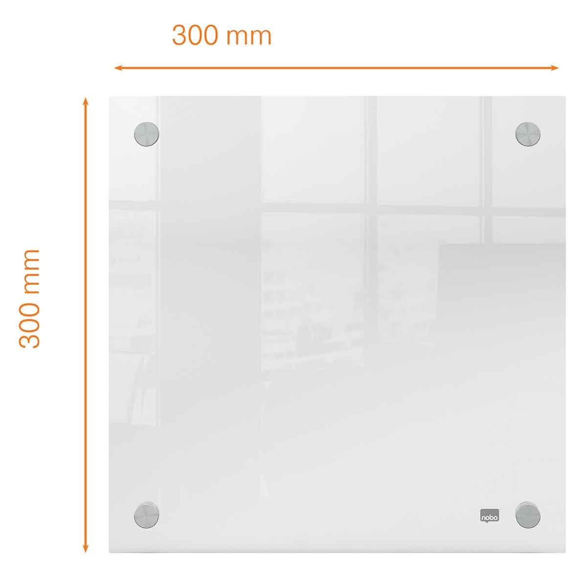 Nobo Mini Lavagna da Parete in Acrilico con Pennarello Incluso, Cancellabile a Secco e Senza Cornice, 300 mm x 300 mm - Bianco