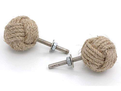 Galaxy Indiacraft Hand Knitten Jute Knob for Door Drawer and Furniture (6, Natural Jute Knob), S - Image 2