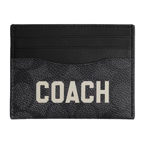 Coach Flat Card Case in Signature with Coach Graphic