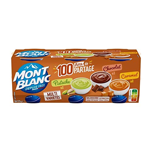 MONT BLANC - Crème Dessert Multi Variétés Chocolat Caramel Pistache 6X125G - Lot De 3 - Offre Special