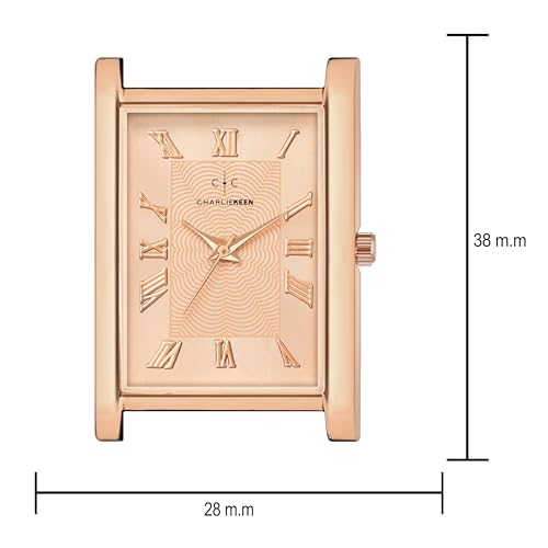 Image of CHARLIEKEEN Slim Analogue Watch, Black Dial, Leather Strap