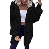 Mosstars Bequem Cardigan Für Damen Sweater Warmer Locker Strickmantel Strickjacke Strickcardigan Mantel Tailliert Winterjacke Kurve Atmungsaktive Gestreift ÜbergroßeValentinstag Weihnachten