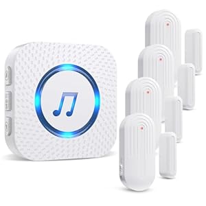 Sanjie Door Chime,Wireless Door Chimes When Door Opens Entry Alarm for Home/Business/Office/Store with 800ft Range,55 Chimes and 5 Adjustable Volume Door Ringer Alert