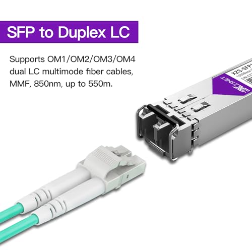 XZSNET 1000BASE-SX SFP Transceiver, 1.25G SFP to LC Multimode Fiber Module Compatible with Cisco GLC-SX-MMD, Ubiquiti UniFi UF-MM-1G, Mikrotik, Meraki, Netgear AGM731F, TP-Link and More, 2 Pack