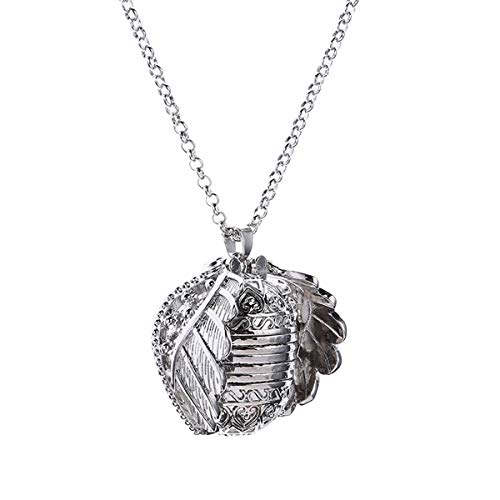 Customized Angel Wings Expanding Photo Locket for 5 Pictures Ball Necklace DIY Aromatherapy Pendant Charms Jewelry Accessory Birthday Christmas Gift for Women