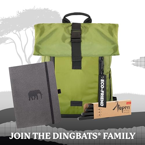 Dingbats A5+ Wildlife Grey Elephant Notebook - Dotted