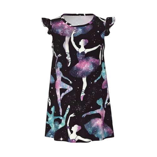 Augenstern Flutter Sleeve Nightgown Pajama Gown Galaxies-Ballet-Dancers Easy Pull-On Sleepwear Nightdress