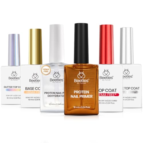 Beetles Protein Nail Prep Dehydrator and Primer with Gel Top & Base Coat Set