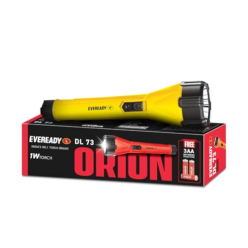 Image of Eveready DL73 Orion, 1W Emergency Torch, Durable ABS Body, Bright White LED Torch with Long Distance Beam, Powered by 3xAA Batteries