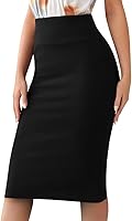 Sweet Hearts Women's Stretch Pencil Skirt - Regular & Plus Size Midi Bodycon, Non-Shrinking Fabric, Made in USA