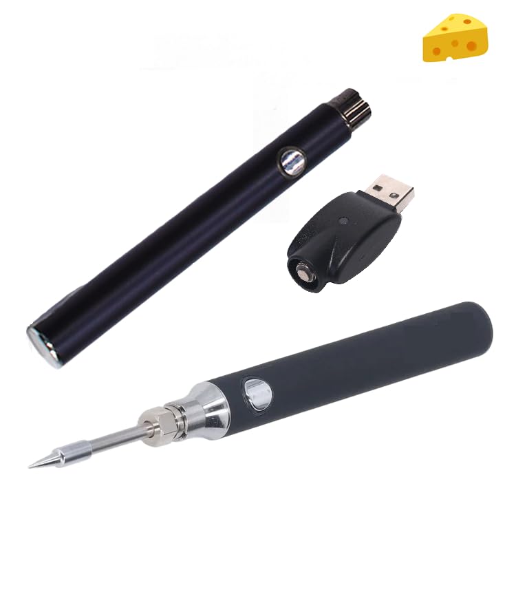 UNIVERSAL Black 1100mAh Replacement Pen Battery Threaded Rechargeable USB for soldering, home repairs, and more with USB charger