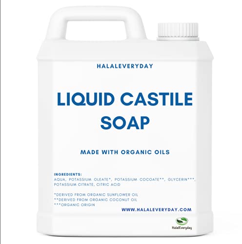 HalalEveryday Liquid Castile Soap Unscented 16 oz - Made with Organic Oils, Concentrated, 100% Pure and All Natural - Vegan and Non- GMO - Gentle Liquid Soap for Body Wash, Skin Cleansers, Cosmetics, Dish Soap, Hand Soap and more! image 3