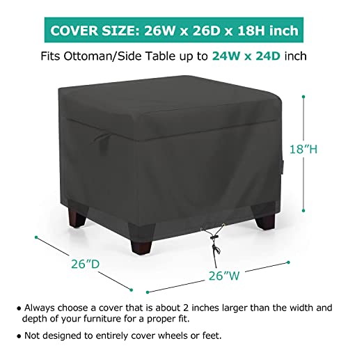 Sunpatio SU70016 Outdoor Ottoman Cover, Waterproof Square Coffee Table Cover, Patio Furniture Side Table Cover thumb #3