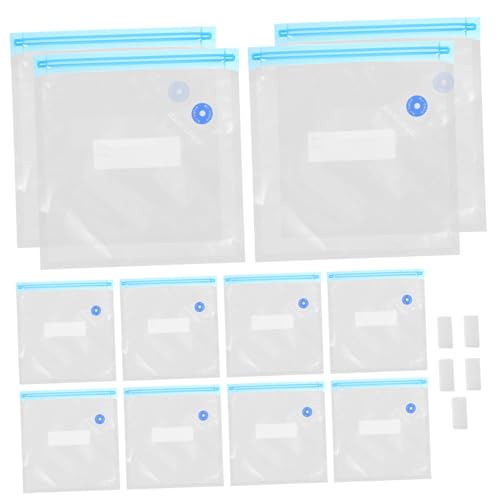 GRIRIW 25 Pack Food Storage Bags Vacuum Sealer Bags with Zipper Clips for Food Preservation Freshness