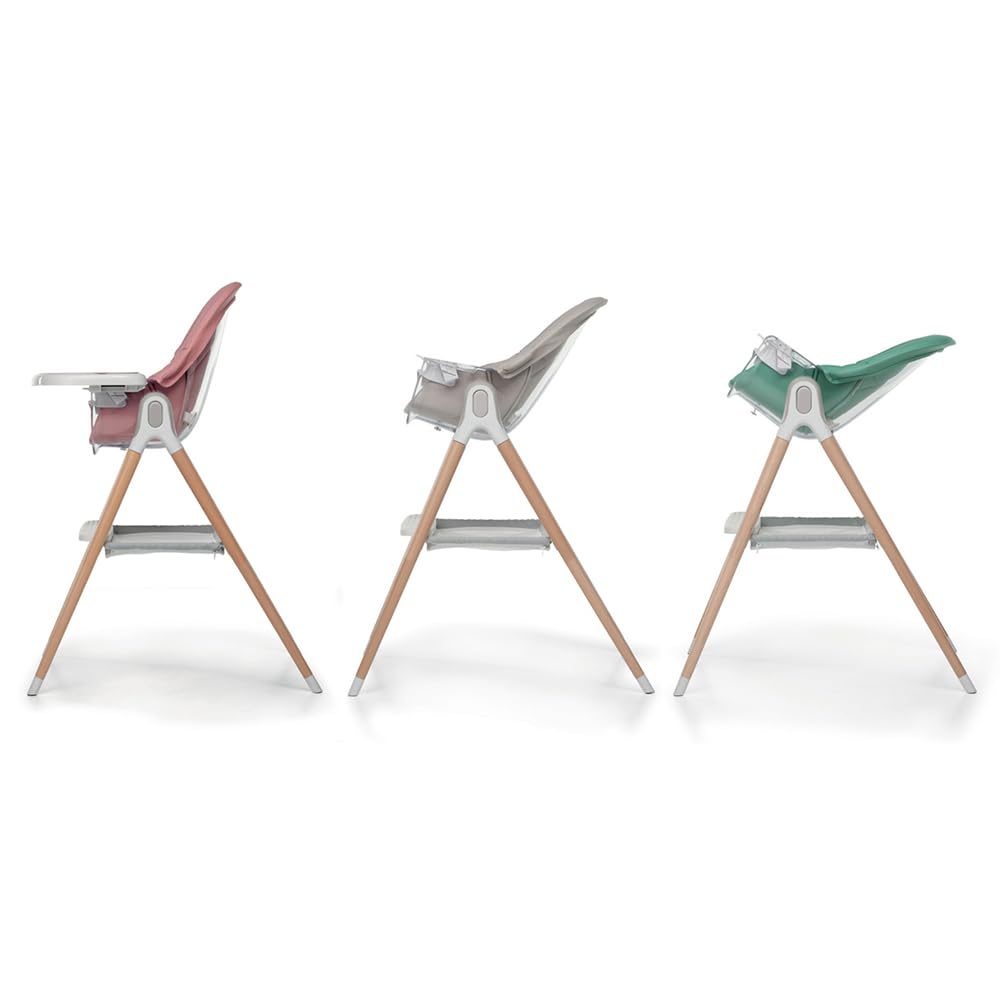 Foppapedretti Seggiolone e Baby Sedia Bonito, bambini da 6 mesi a 3 anni (fino a 15 Kg), Imbottitura Removibile e Lavabile, Seduta Ergonomica e Reclinabile, Doppio Vassoio Regolabile, Grigio