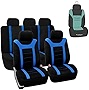 FH Group Car Seat Covers Combo Sports Full Set Blue Accessories Van Seat Covers , Airbag and Split Rear Car Seat Cover Universal Fit Interior Car Seat Protector Trucks SUV Car Automotive Seat Covers