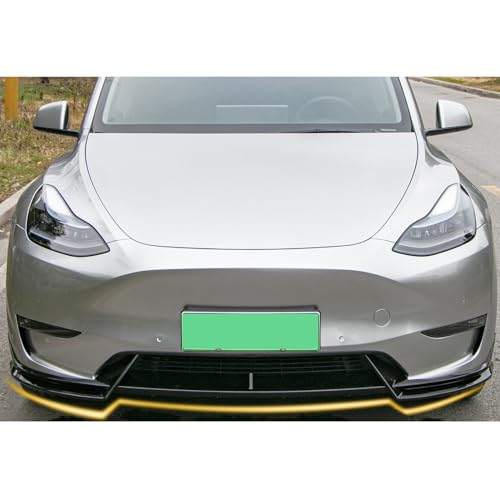 Front Bumper Lip Front Splitter Spoiler Front Wing Fit for 2017-2023 Tesla Model 3 Accessories Lip V Style (Glossy Black) - Image 4