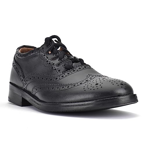 Leather Ghillie Brogue Kilt Shoes Traditional Scottish Piper and Highland Outfit Wedding Shoes Featuring Extra Long Laces & Leather Tassels - Sizes UK 12 Style - Comfort Piper Color – Black3