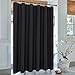 Biscaynebay Hotel Quality Fabric Shower Curtain Liner 72 Inch by 72 Inch, Black Water Resistant Bathroom Curtains Rust Resistant Grommets & Weighted Bottom Hem Machine Washable