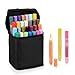ZOOYAUE 28 Farben Acrylstifte Marker Stifte, 3mm Wasserfest Acrylstifte für Steine, Schnelltrocknend Steine Bemalen Stifte für Kinder DIY Keramik Glas Porzellan Metall Kunststoff Holz Leinwand