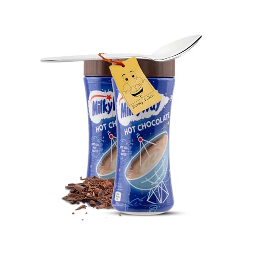 Instant Hot Chocolate Bundle Includes: 2x Milky Way (250g each) Hot Chocolate Gift Sets Powder Drink Mix bundled with 1x Stainless Little Spoon by Donny & Dev