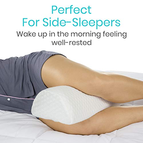 Xtra-Comfort CSH1043WHT Firm Bolster Pillow - Half Moon Bed Wedge Cushion - Side Sleeper Sleeping Aid For Leg, Hip, Lumbar Roll thumb #1
