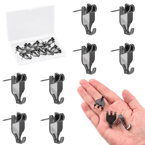 Image of Heavy Duty 20Pcs Nail-Free Picture Hangers Easy Tool-Free Drywall Art Hanger Hooks for Photo Frame, Small Mirrors, Artworks (Black)