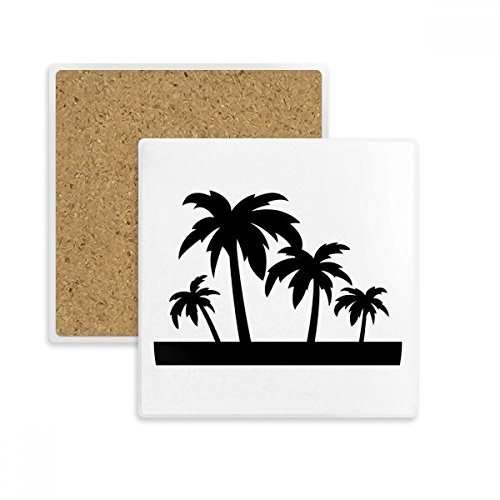 Coaster Arbre Noir Coco tasse pierre absorbante carré dessous de verre
