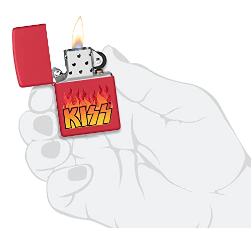 Zippo Encendedor Unisex Color Rojo Mate KISS miniatura 4