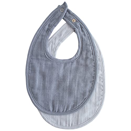 Image of mushie Muslin Baby Bib | Soft Cotton for Infant Drips, Drools & Feedings | Adjustable Fit | 2 Pack