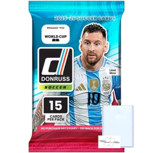 2025-2026 Donruss Road to World Cup Soccer Blaster Pack with 15 Total Trading Cards + Toploader and StreetCards Magnet! Look for Kaboom!