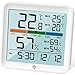 NOKLEAD Higrometr, termometr wewnętrzny, cyfrowy termometr z higrometrem, pomiar temperatury i wilgotności powietrza, wskaźnik klimatu w pomieszczeniu z dotykową lampką nocną, przełącznik °C/°F, komfortowy wyświetlacz maks./min