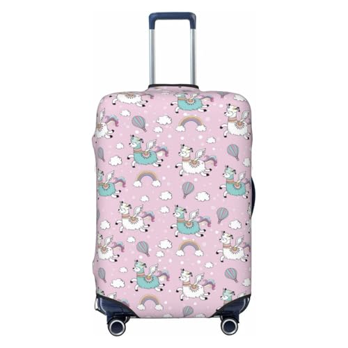 Llama Unicorn And Rainbow Print Luggage Covers For Suitcase,Elastic Washable & Stretchable Suitcase Covers For Luggage, Anti-Scratch - Fits 18-32 Inch Luggage-No Luggage Included