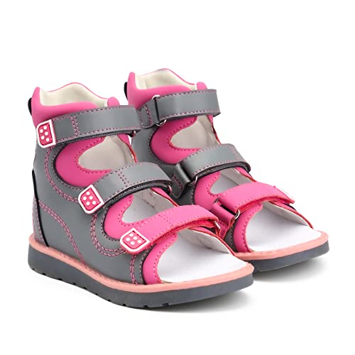 princepard Orthopedic Corrective Sandals for Kids,Children Summer High Top Shoes for Girls and Boys with Arch and Ankle Support,Anti-slip Flat Soles