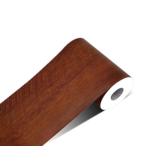 Color de grano de madera Adhesivo autoadhesivo para pared con borde de papel pintado impermeable...
