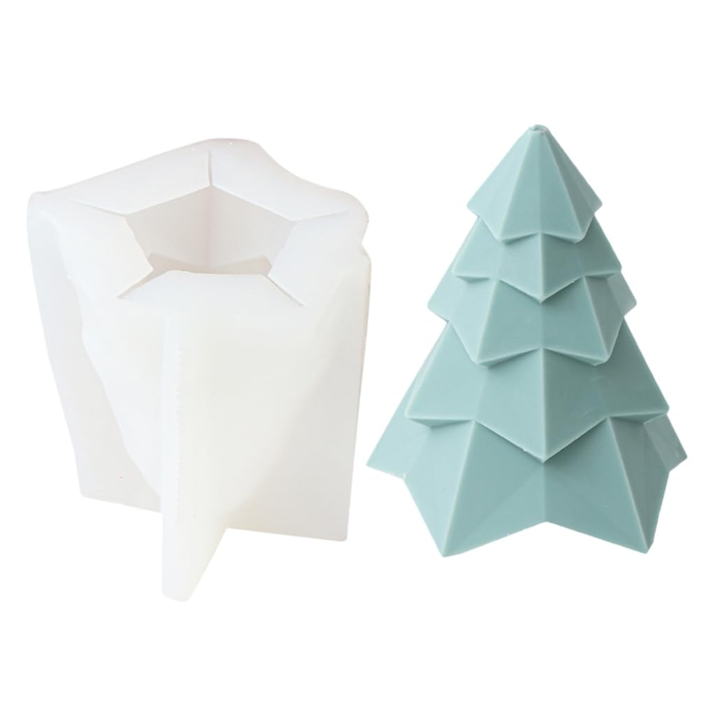 Moule en silicone flexible facile à démouler pour fabrication de bijoux d'arbre de Noël géométrique