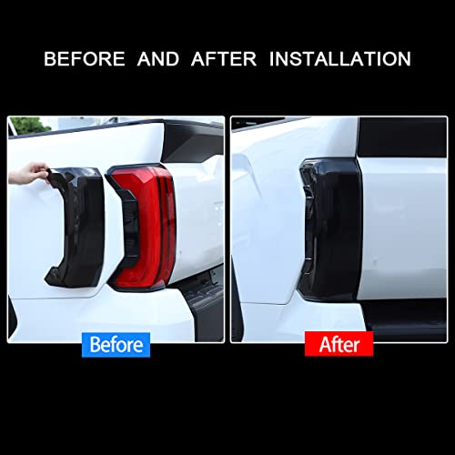 Llkuang Rear Tail Light Cover Tail Lamp Shell Shade Guard Trim Frame Compatible With Toyota Tundra 2022 2023,Abs Car Taillight Protective Shell Bezels Smoke Black Taillight Shell Accessories #TOP1