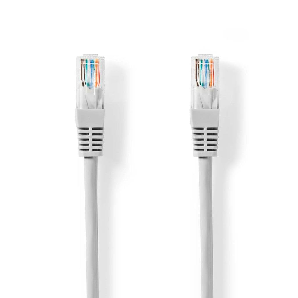NEDIS Cat 5e kabel - U/UTP - wtyczka RJ45 - wtyczka RJ45-0,50 m - okrągły - PCW - szary - etykieta