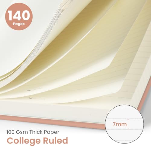 Image of Taja Lined Spiral Notebook for Work, 5.7 inchx7.9 inch Spiral Journal College Ruled