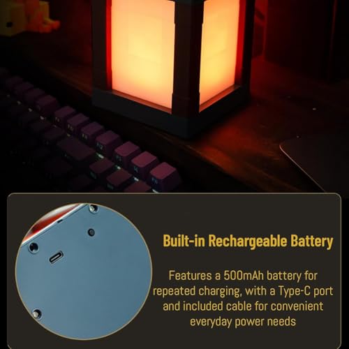 Lampe de nuit LED pixelisée 16 couleurs rechargeable à télécommande - 8