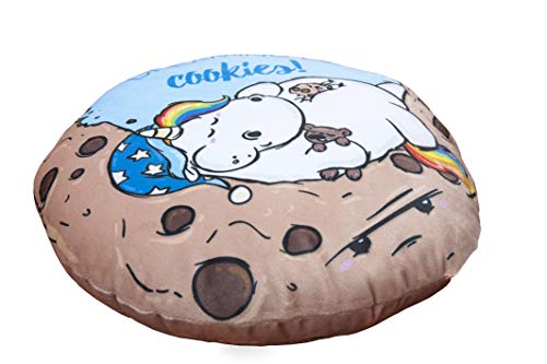 Herding Pummeleinhorn Soft-Velvet-Kissen mit Wendemotiv, Ø 30 cm, Mehrfarbig