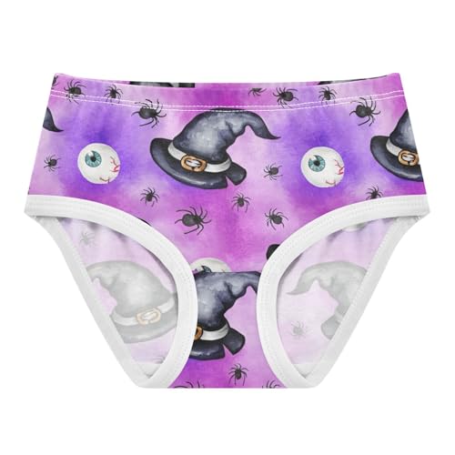 Fun Toddler Underwear Floral 2t Cotton Panties for Girl Halloween Witch Hats Purplel Briefs Girls Undies