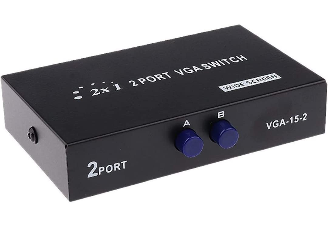 TROMART® 2 Port VGA Switch 2 in 1 Out Press Button for PC TV Monitor Black (B0B9S7Q21K) Amazon Price History, Amazon Price Tracker