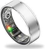 Anarow Smart Ring Health Tracker, Fitness Tracker Ring for Women Men, Monitoring of Pedometer, SpO2, Sleep Quality, Heart Rate, No Subscription Fee, Sport Rings for iOS & Android (Silver, 7)